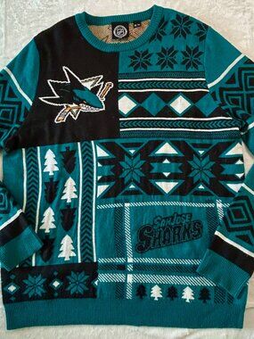 San Jose Sharks Ugly Sweater Christmas Knit Sweater by NHL Collection - XL